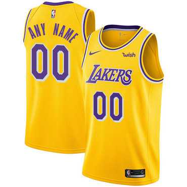 Women%27s Customized Los Angeles Lakers Swingman Gold Icon Edition Nike NBA Jersey
